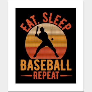 Eat Sleep Baseball Repeat Posters and Art